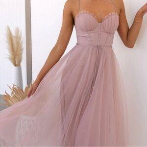 Princess Chiffon Maxi Dress (light pink)